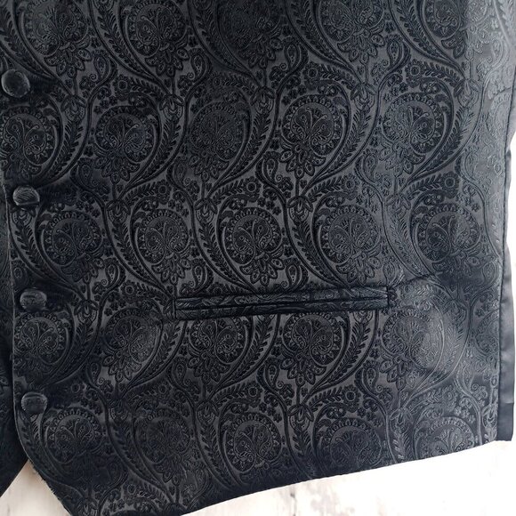 Moss 1851 Black Paisley 6 Button Men's Dress Vest Size XL - Picture 3 of 14